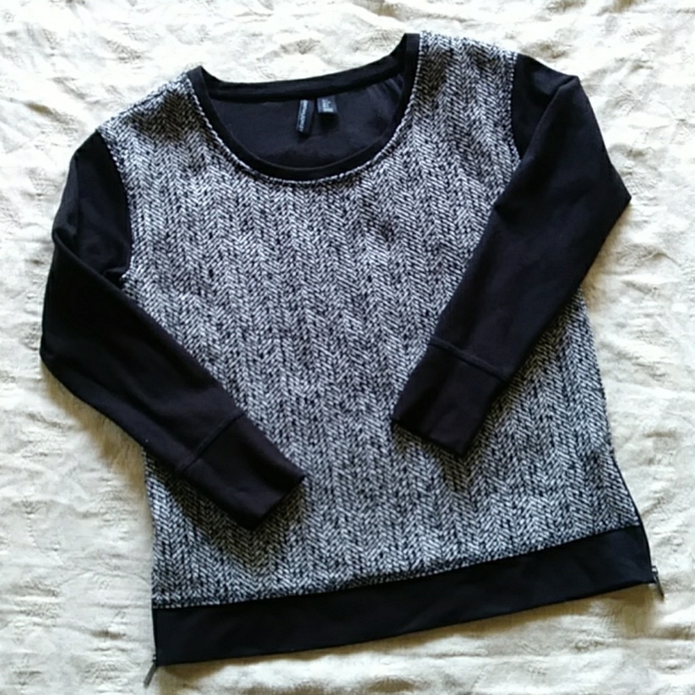 Cynthia Rowley Mixed Media Tweed Top Sz S EUC